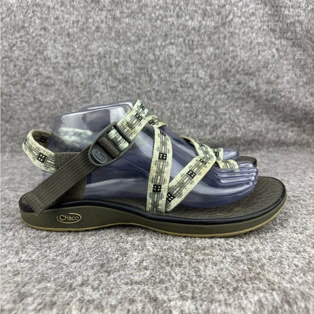 Women's 9 Chaco Z/2 Adjustable Strap Clasic Sandals Green Hiking Shoe W/Toe Loop - Picture 7 of 11
